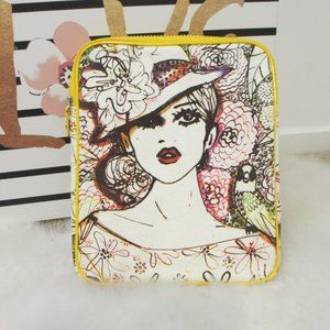 iPad/Tablet Case Lady Flower Hat Bird NWT